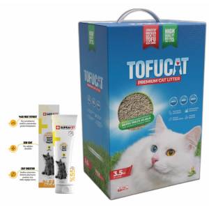 Tofucat 8 Litre + Supravet Anti Hairball Kediler Için Malt Macun 100 G