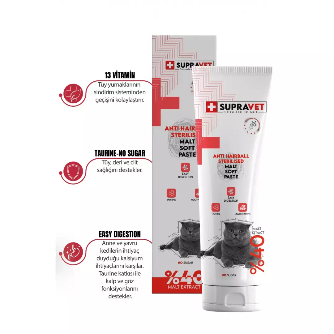 SUPRAVET ANTIHAİRBALL STERILISED MALT PASTE 100 GR