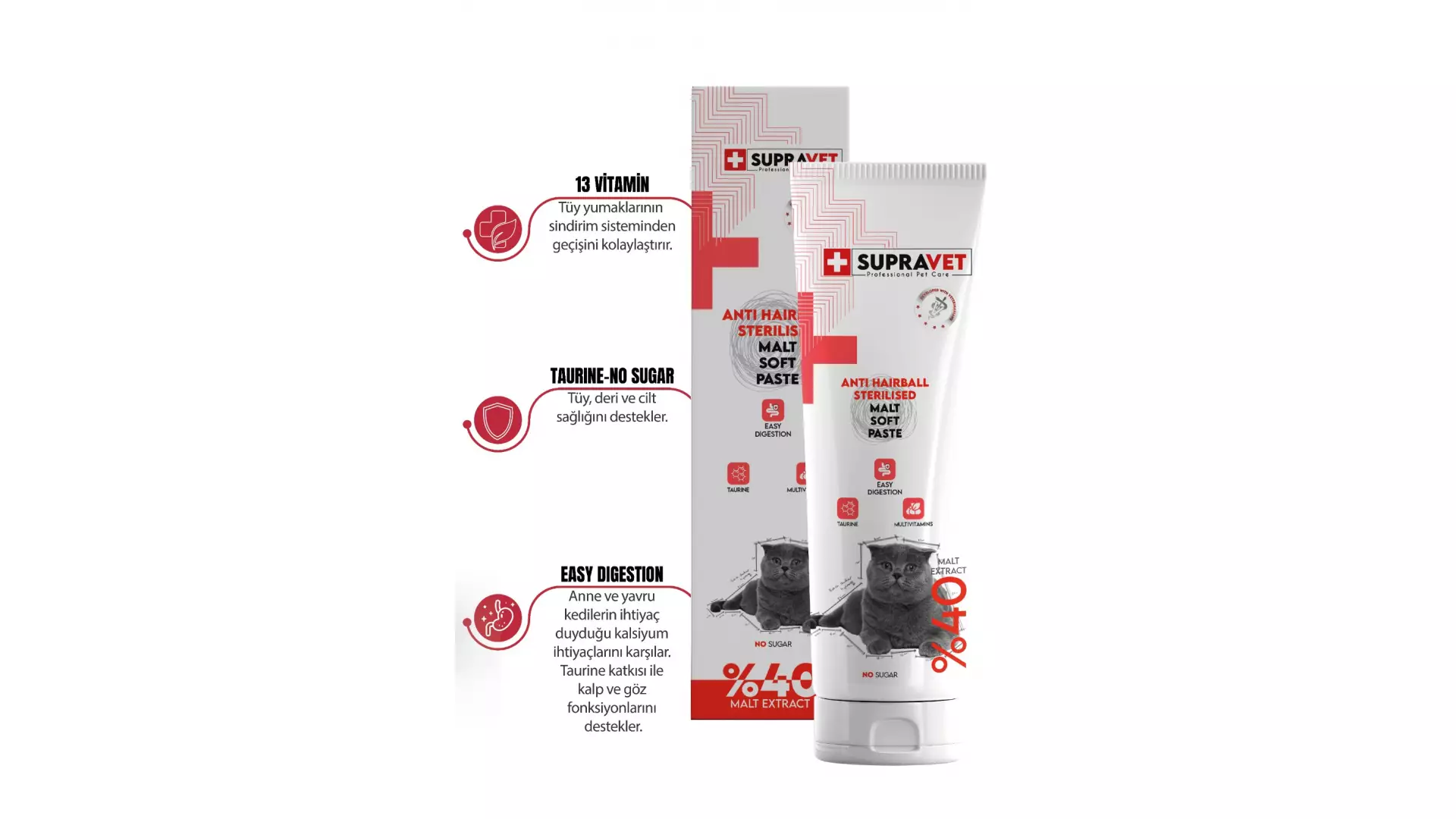 SUPRAVET ANTIHAİRBALL STERILISED MALT PASTE 100 GR
